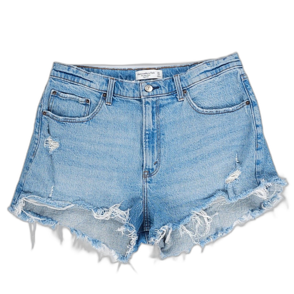 ABERCROMBIE 90s High Rise Mom Jean Shorts Clean Girl Raw Hem Western Boho Y2k 32